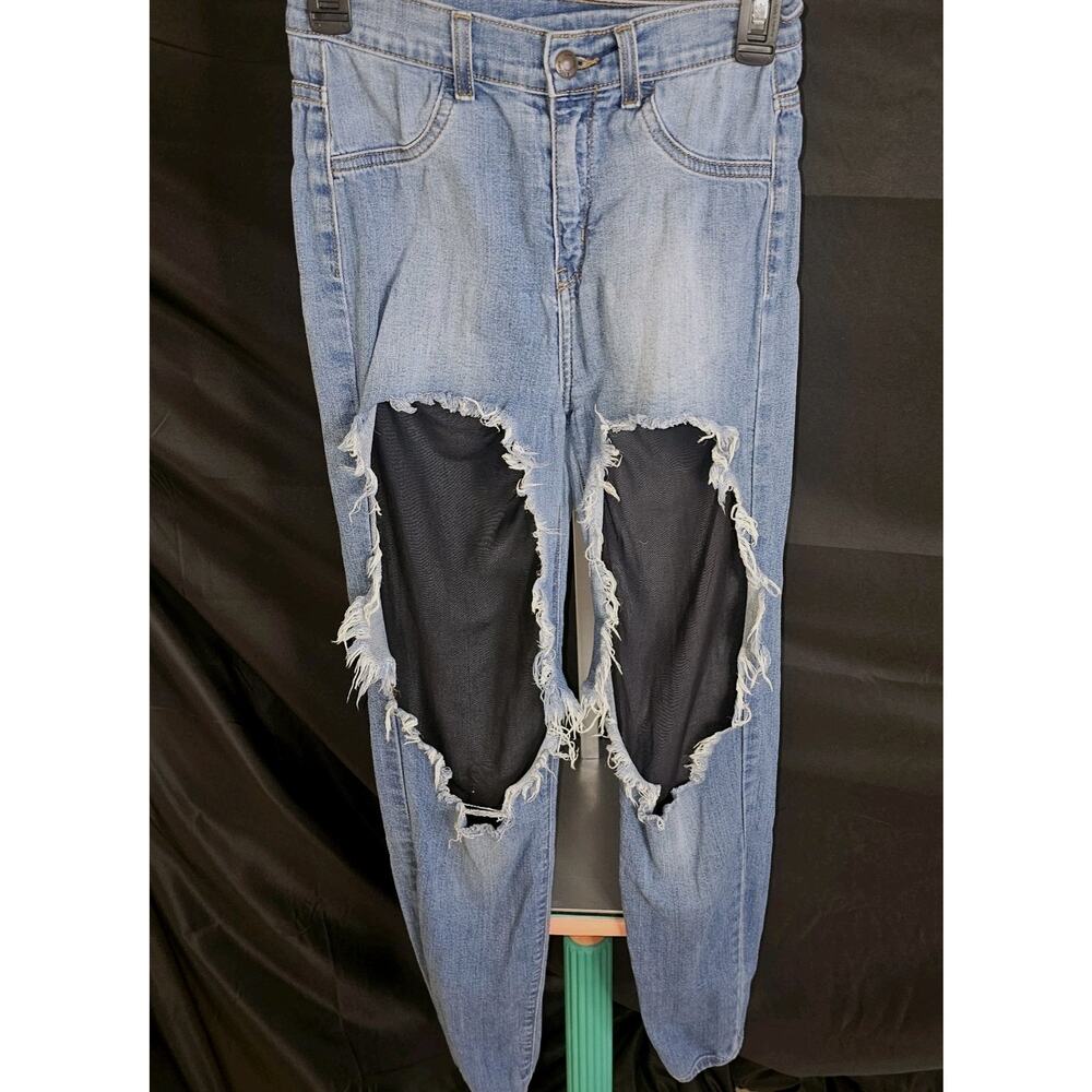 Encore Jeans Distressed With Black Underlay Juniors Size 3